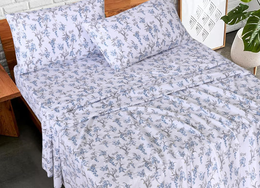 Dluxe Ave. ( TWIN ) 3 Pcs 100% Organic Cotton Sheet Set, Certified for GOTS, Soft & Cooling Percale, Deep Pocket 15",