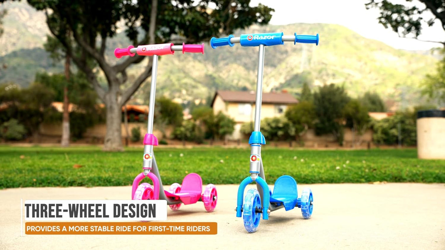 Dluxe Ave. Lil Kick Scooter, 3-wheel design,Wide, slip-resistant deck,Padded T-Bar