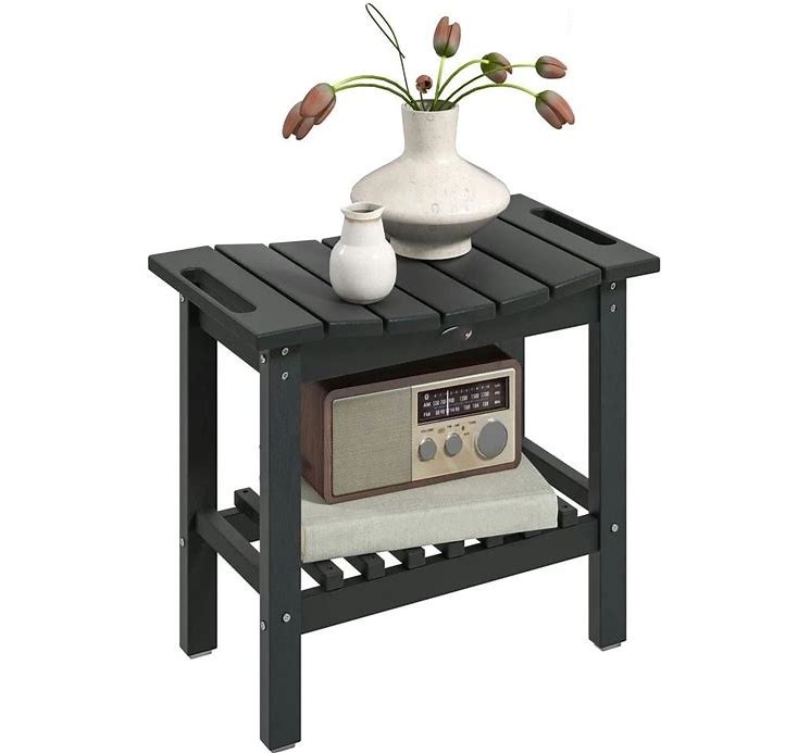 Dluxe Ave. Shower Bench, (Black)  19.3 x 11.8 x 17.3