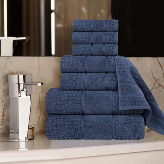 Dluxe Ave.  Spa Luxury Plush/ Soft Absorbent Towels  8-Piece (Denim Blue)