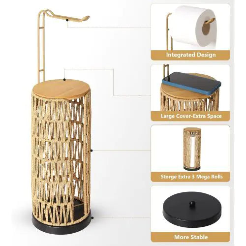 Dluxe Ave. Independent Toilet Paper Holder With Storage Space