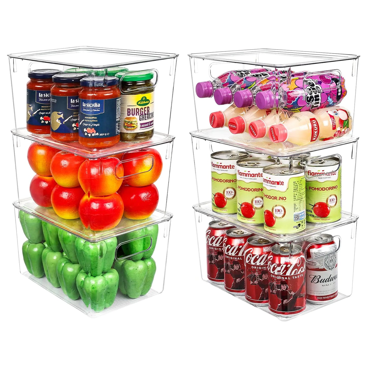 Dluxe Ave. 6 Pack Stackable Storage Bins with Lids & Handle/ Plastic