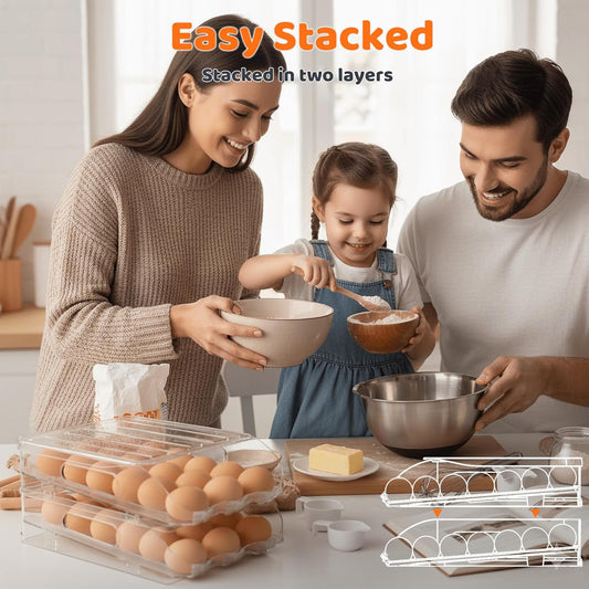 Dluxe Ave. Rolling Drawer Organizer for Kitchen Egg Storage