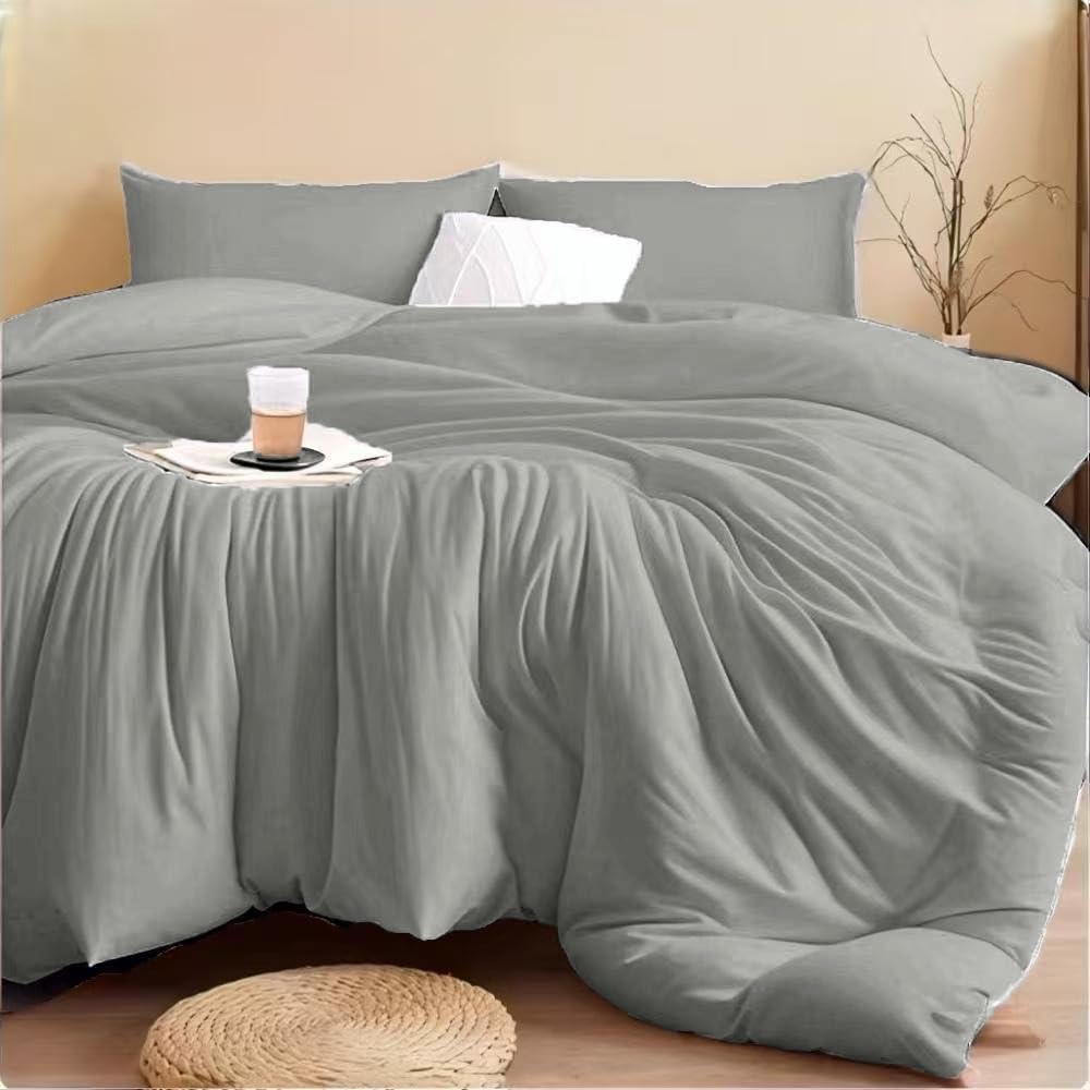 Dluxe Ave. ( QUEEN ) Comforter Bedding, Fade Resistant Hotel Luxury, Gray
