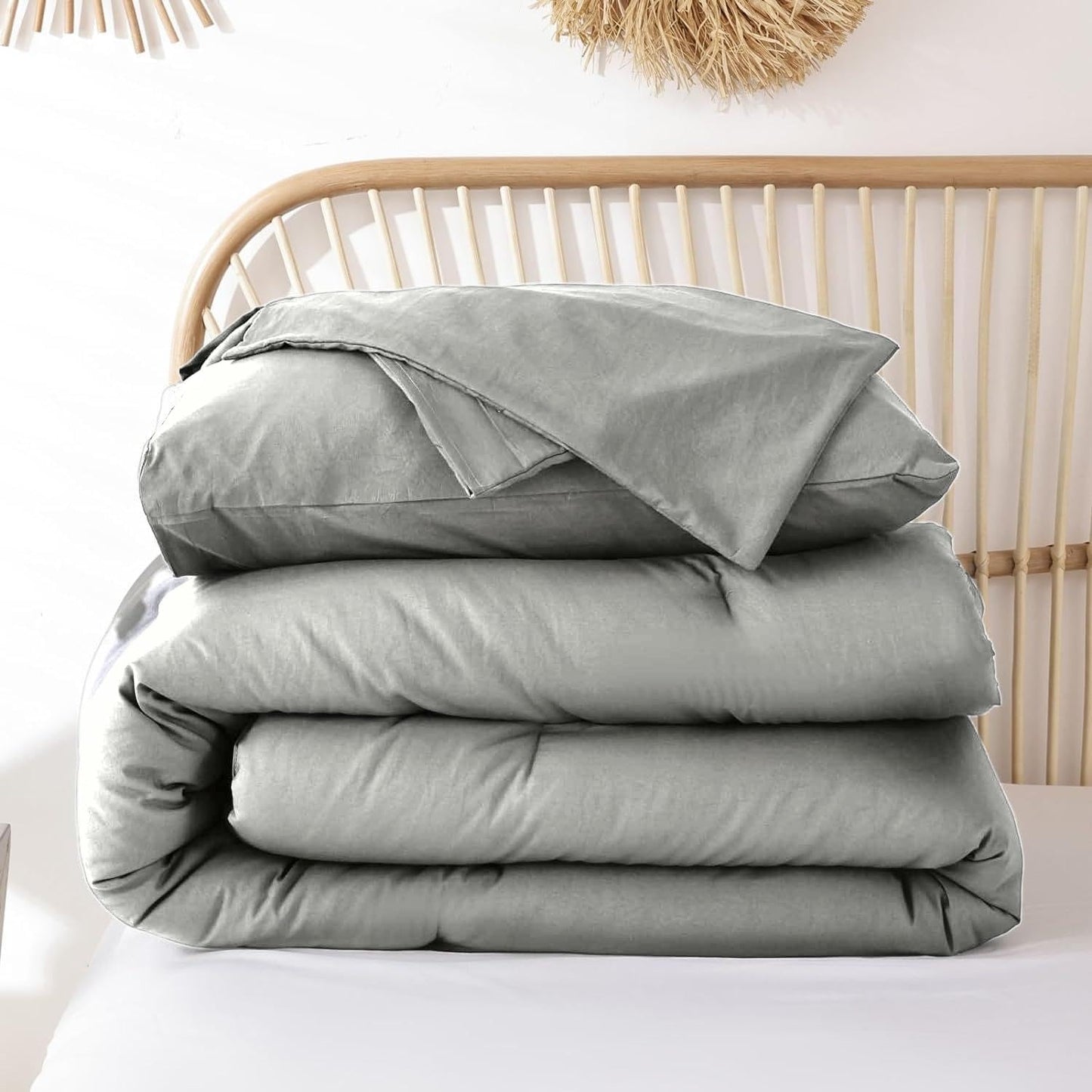 Dluxe Ave. ( QUEEN ) Comforter Bedding, Fade Resistant Hotel Luxury, Gray