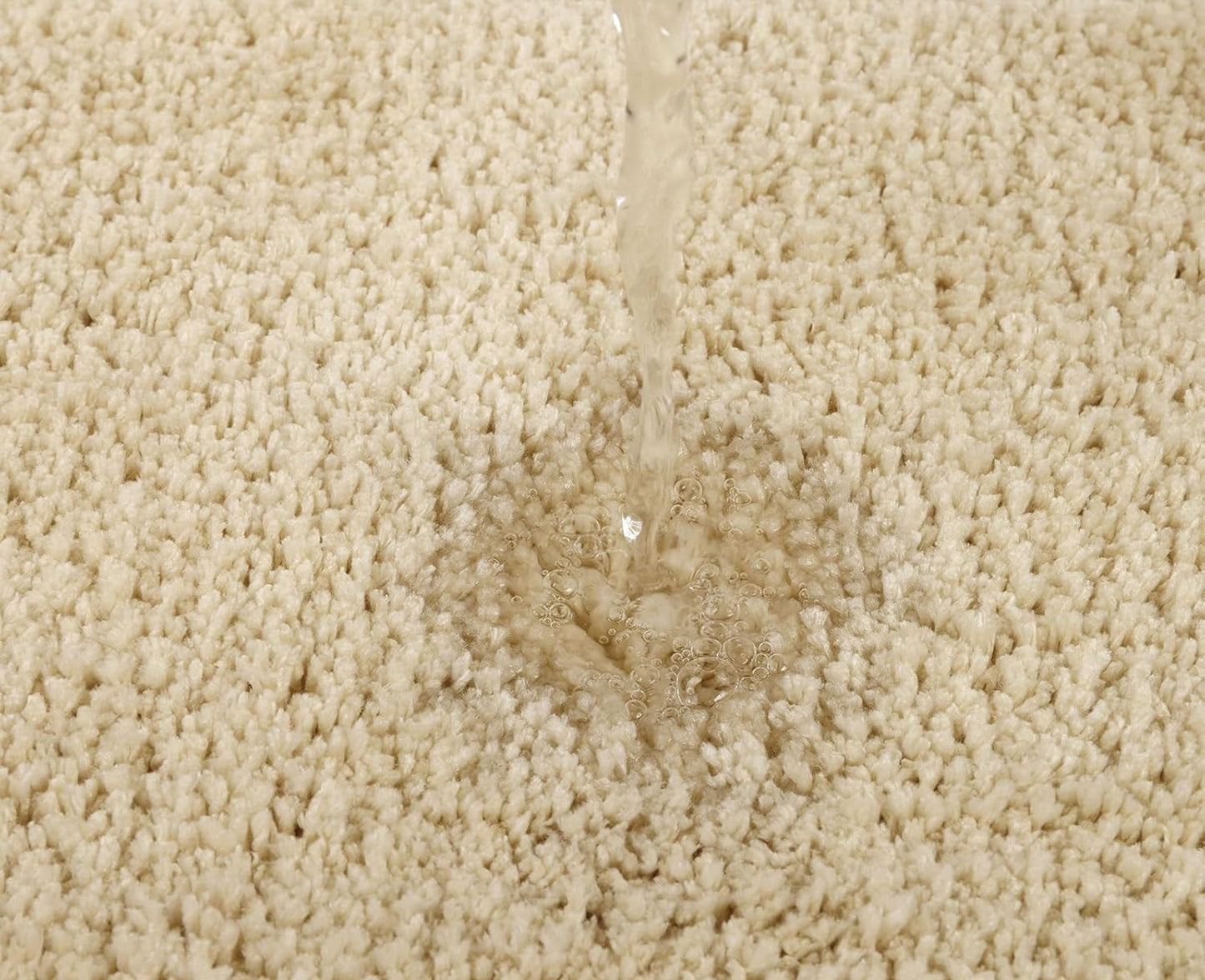 Dluxe Ave. Microfiber Bathroom Rug Set with Toilet Lid Cover/ Non Slip Washable Bath Mat (Beige)
