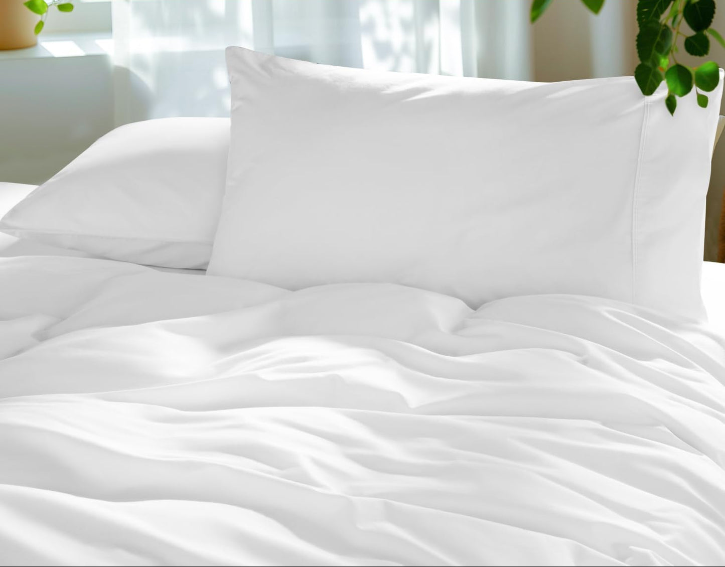 Dluxe Ave. ( KING ) 4 Pcs 100% Egyptian Cotton Sheets Set, Extra Deep Pocket up to 18"-24", 1000 High Thread Count, Luxury 5-Star Hotel, White