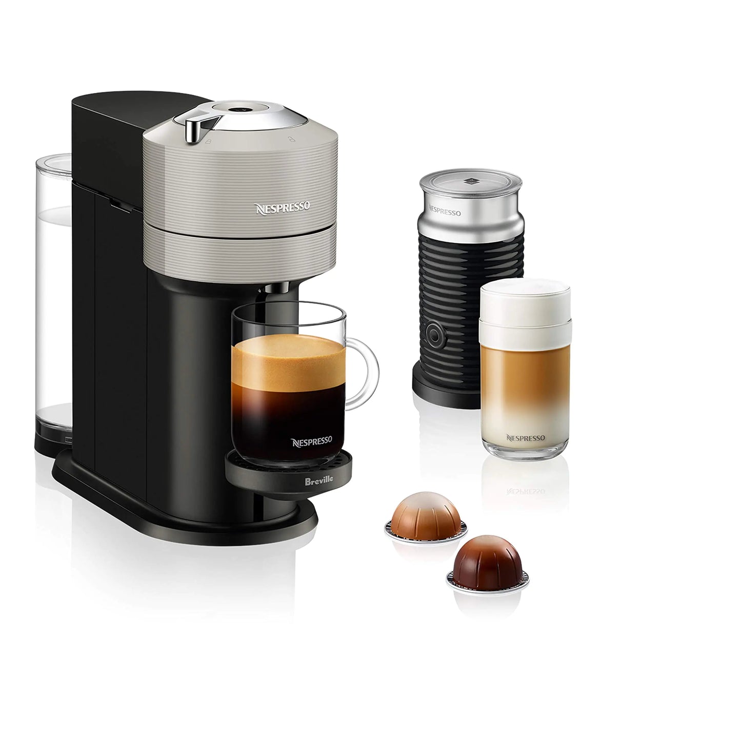 Dluxe Ave. Coffee and Espresso Maker with Milk Frother/ Light Grey
