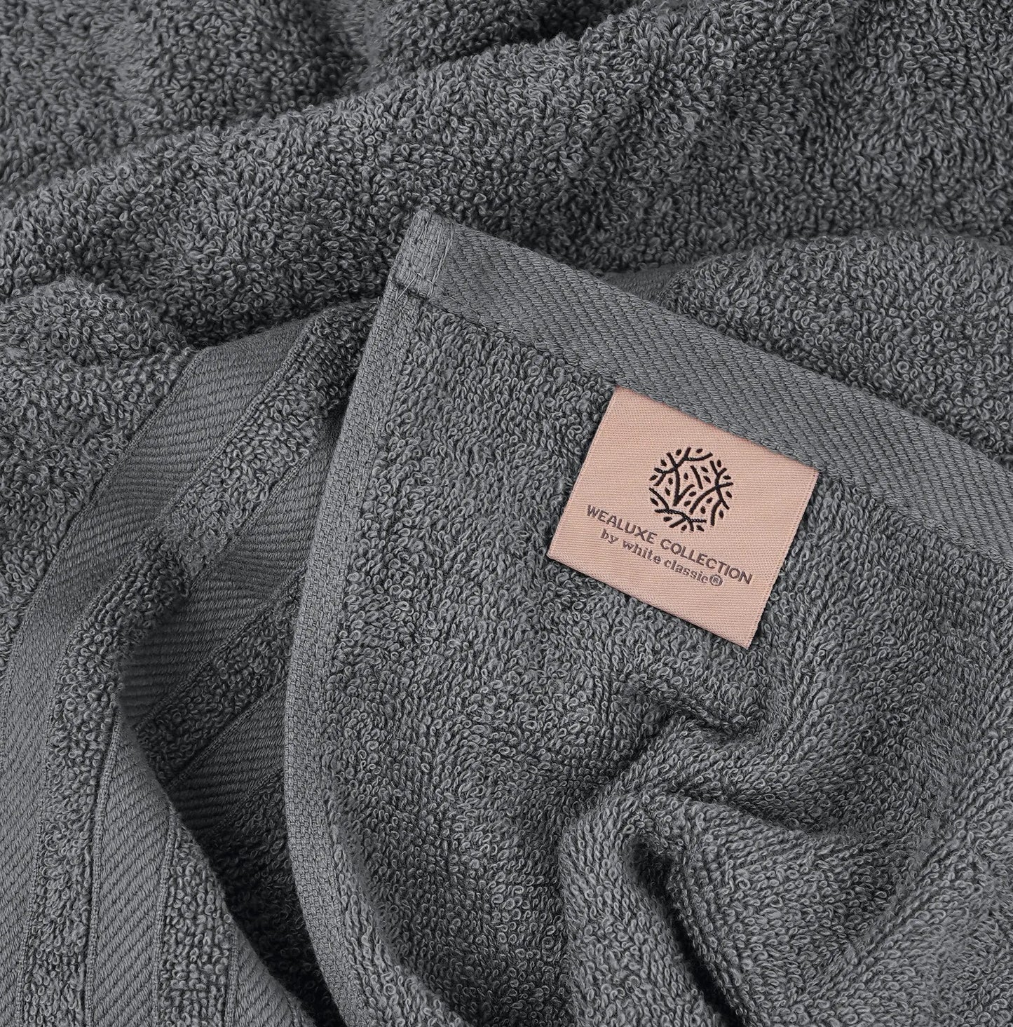 Dluxe Ave. Wealuxe Grey Bath Towels Set of 4 Cotton 27x54 Inch Body Towel for Hotel Gym