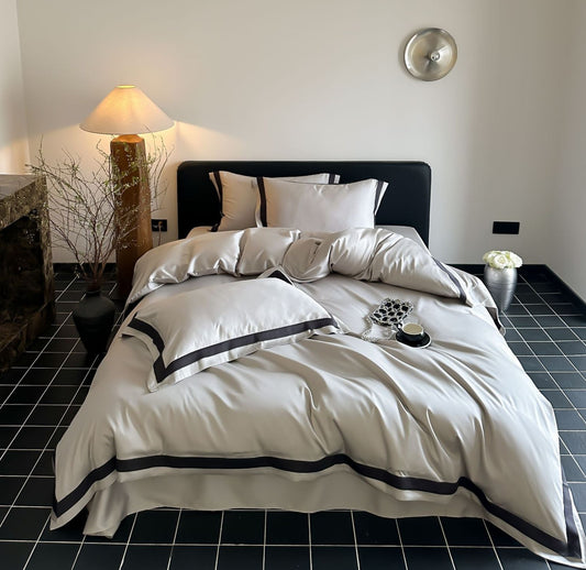 Dluxe Ave. Luxury Tencel Cotton Bed Sheet Set/ One Flat sheet  Two Pillowcases {One Duvet cover}