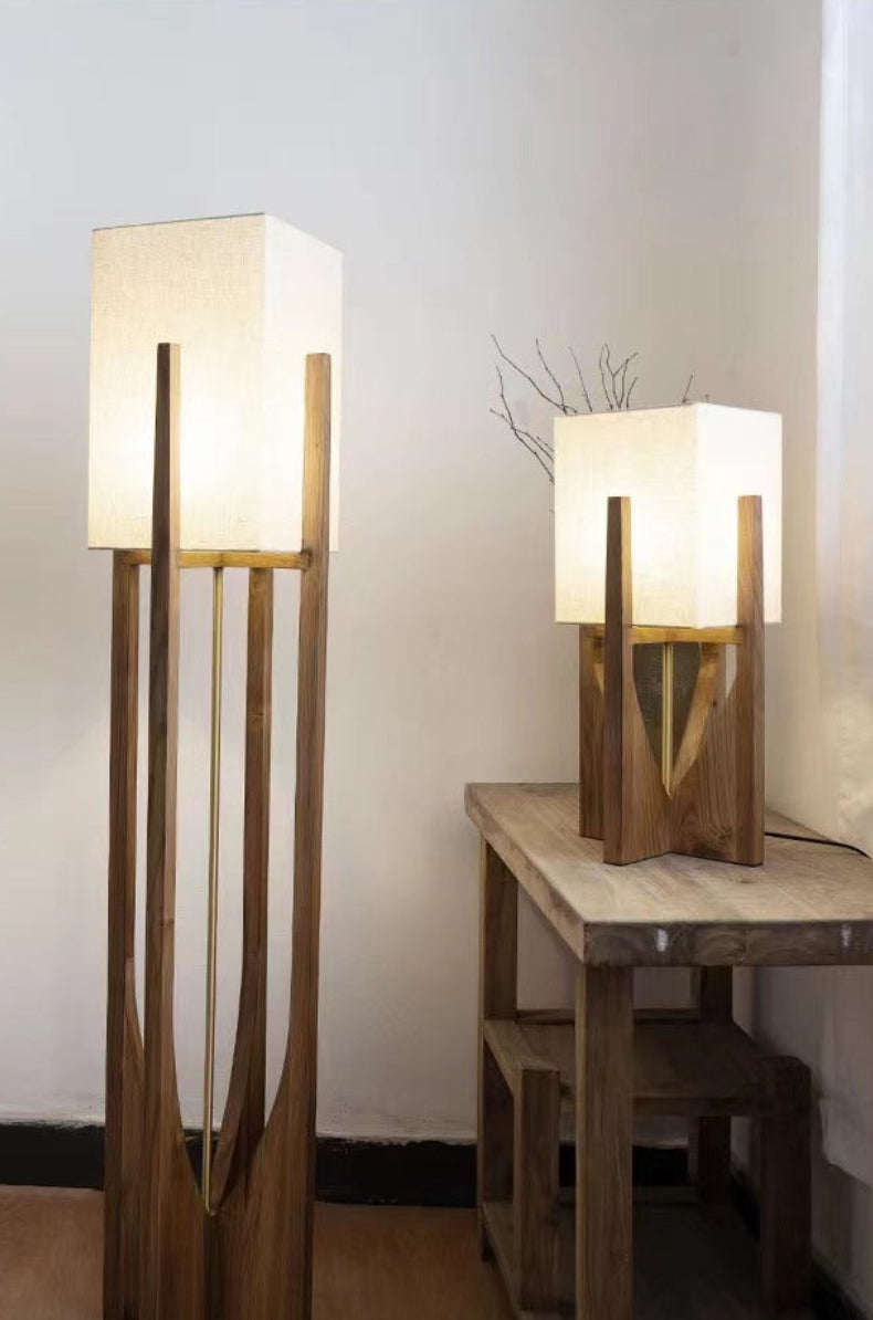 Dluxe Ave. Solid Wood Floor Lamp with Adjustable Lighting