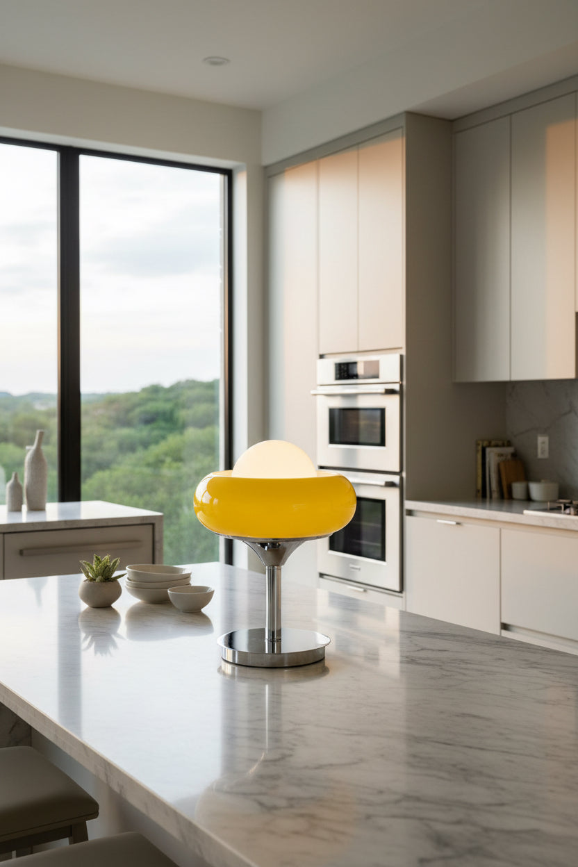 Dluxe Ave. Bauhaus Glass Table Lamp with Eye Protection Lighting
