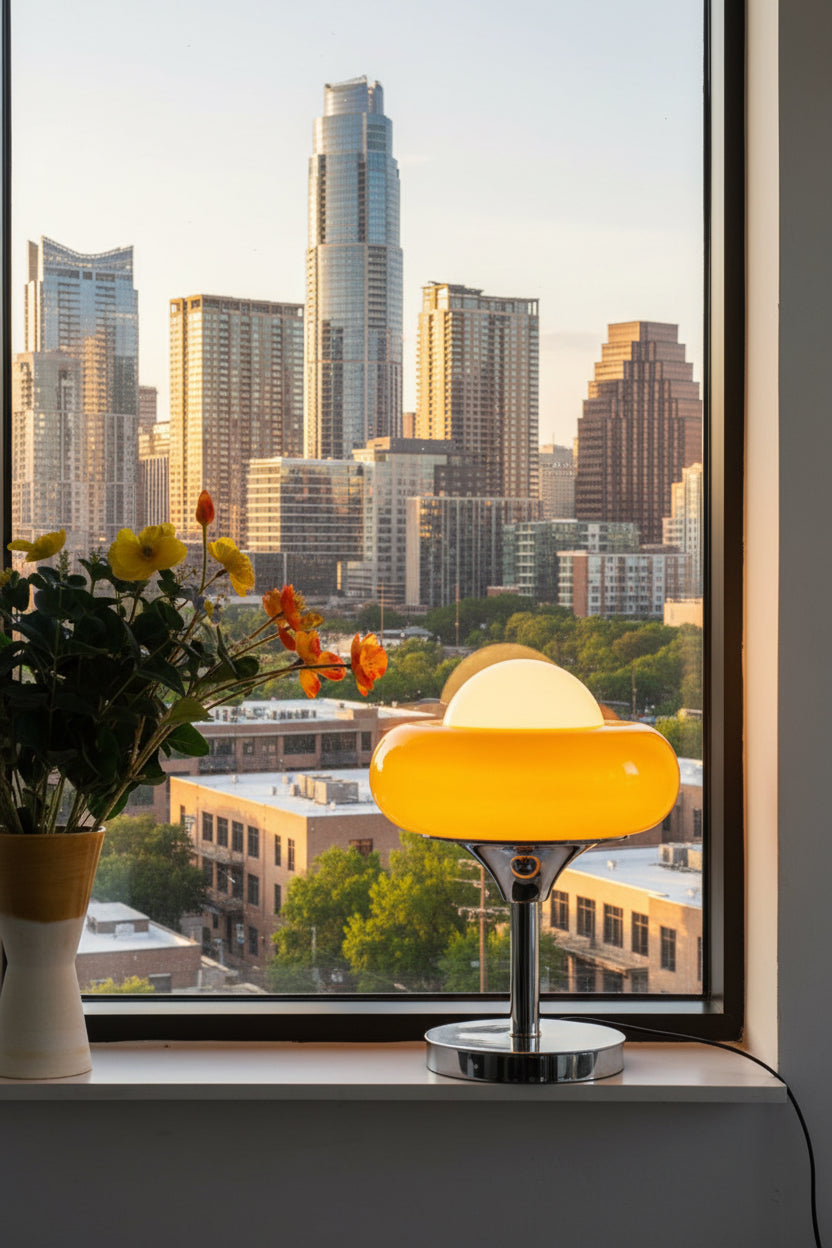 Dluxe Ave. Bauhaus Glass Table Lamp with Eye Protection Lighting
