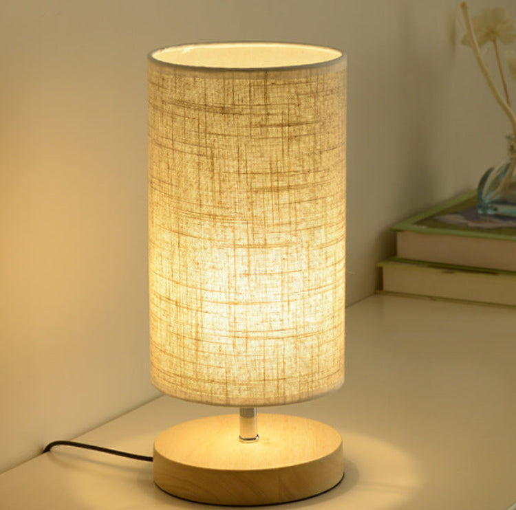 Dluxe Ave. Nordic Wood Table Lamp with Linen Shade