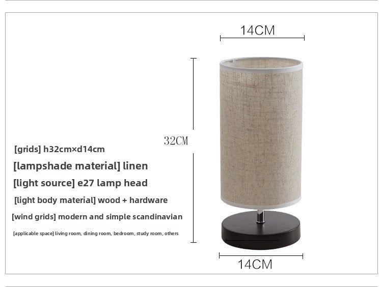 Dluxe Ave. Nordic Wood Table Lamp with Linen Shade