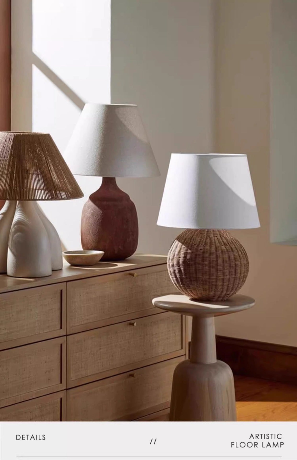 Dluxe Ave. Wabi-Sabi Style Bedside Table Lamp