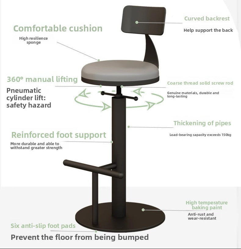 Dluxe Ave. Adjustable Height Swivel Bar Stool
