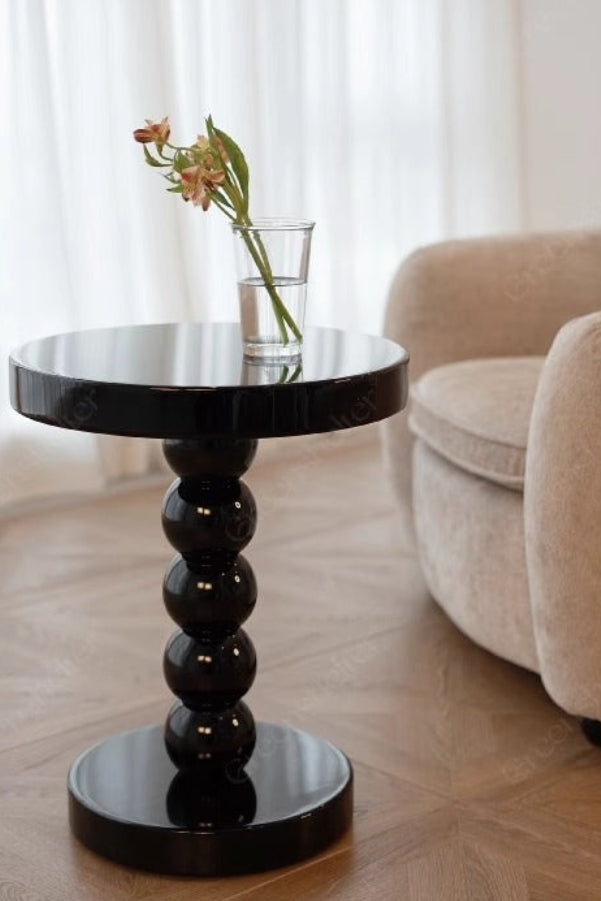 Dluxe Ave. Solid Wood Round Side Table for Sofa, Bedroom, Balcony