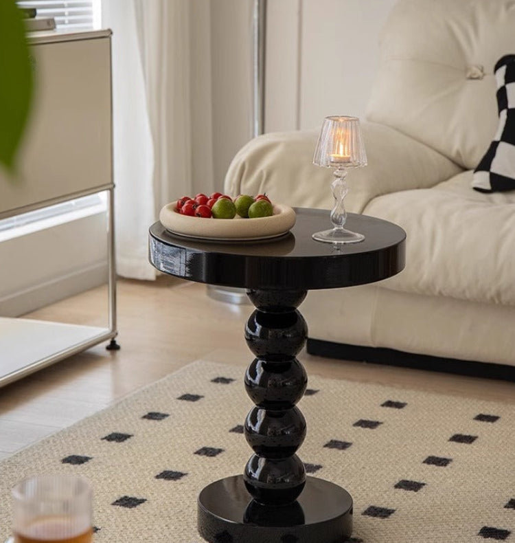 Dluxe Ave. Solid Wood Round Side Table for Sofa, Bedroom, Balcony