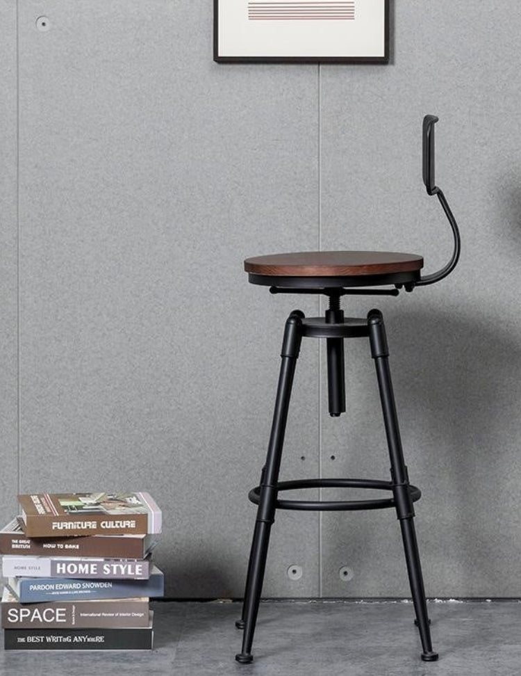 Dluxe Ave. Industrial Style Adjustable Height Bar Stool