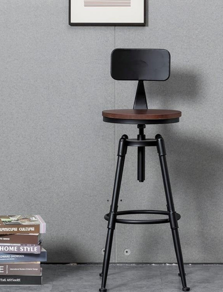 Dluxe Ave. Industrial Style Adjustable Height Bar Stool