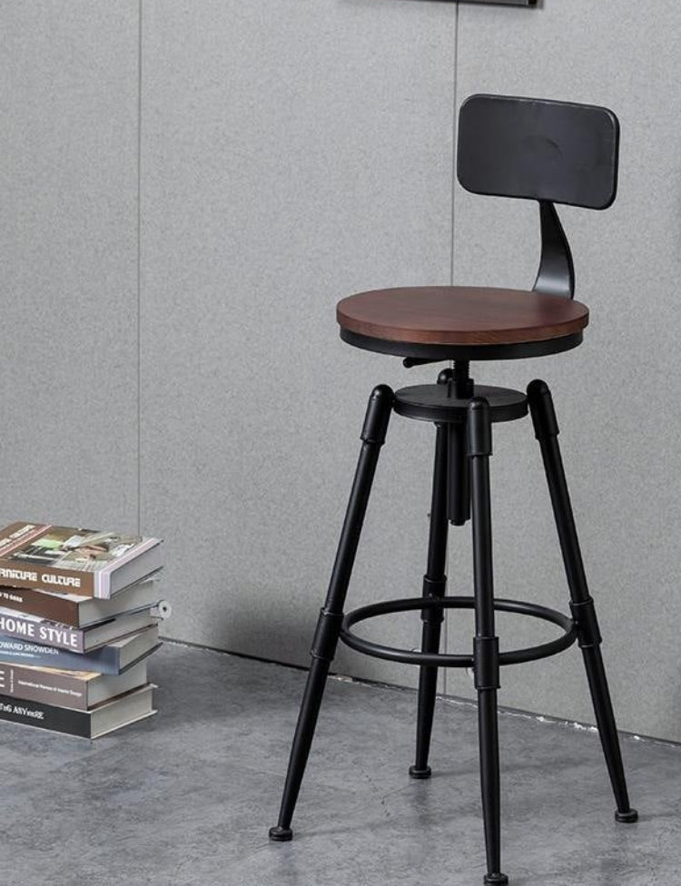 Dluxe Ave. Industrial Style Adjustable Height Bar Stool