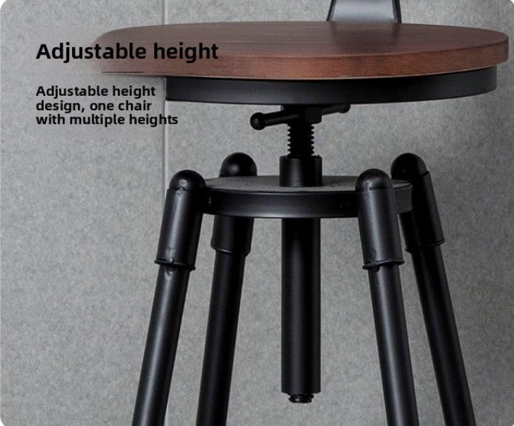 Dluxe Ave. Industrial Style Adjustable Height Bar Stool