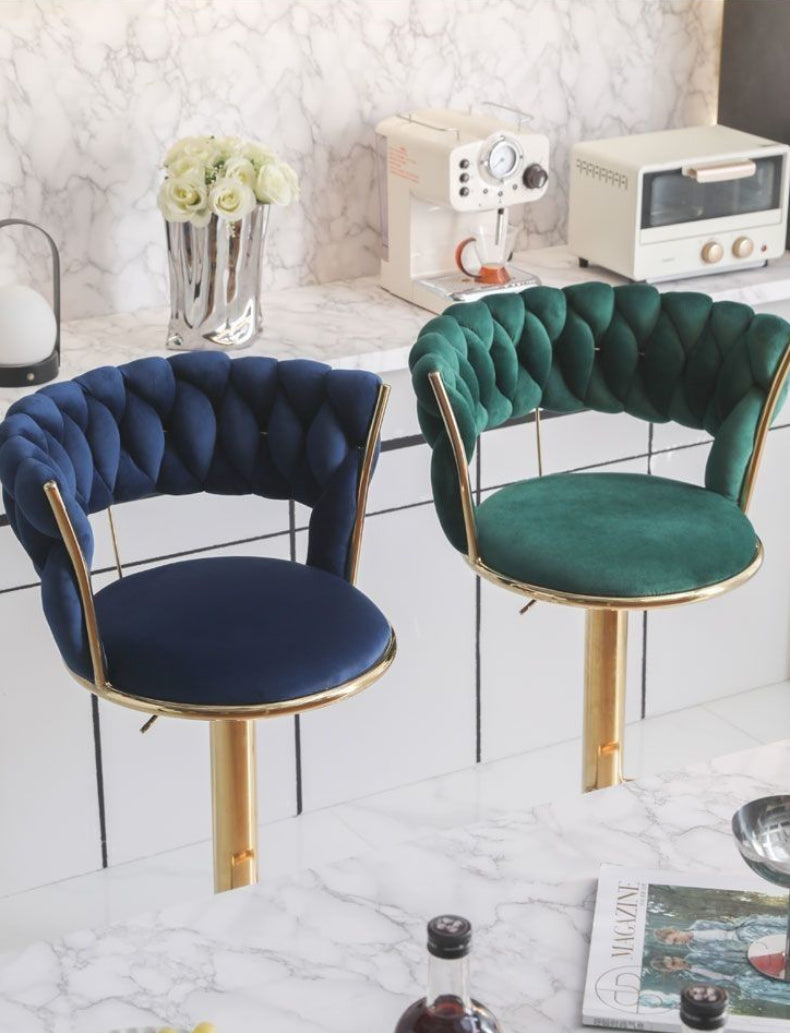 Dluxe Ave. Adjustable Swivel Bar Stool with Backrest