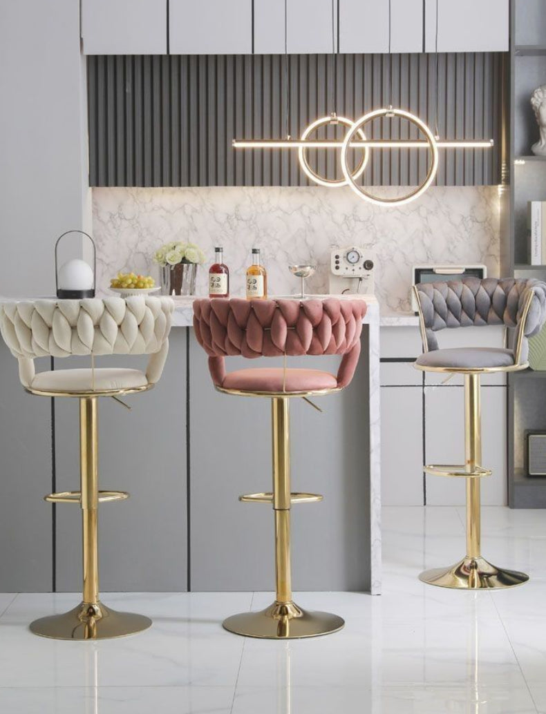 Dluxe Ave. Adjustable Swivel Bar Stool with Backrest