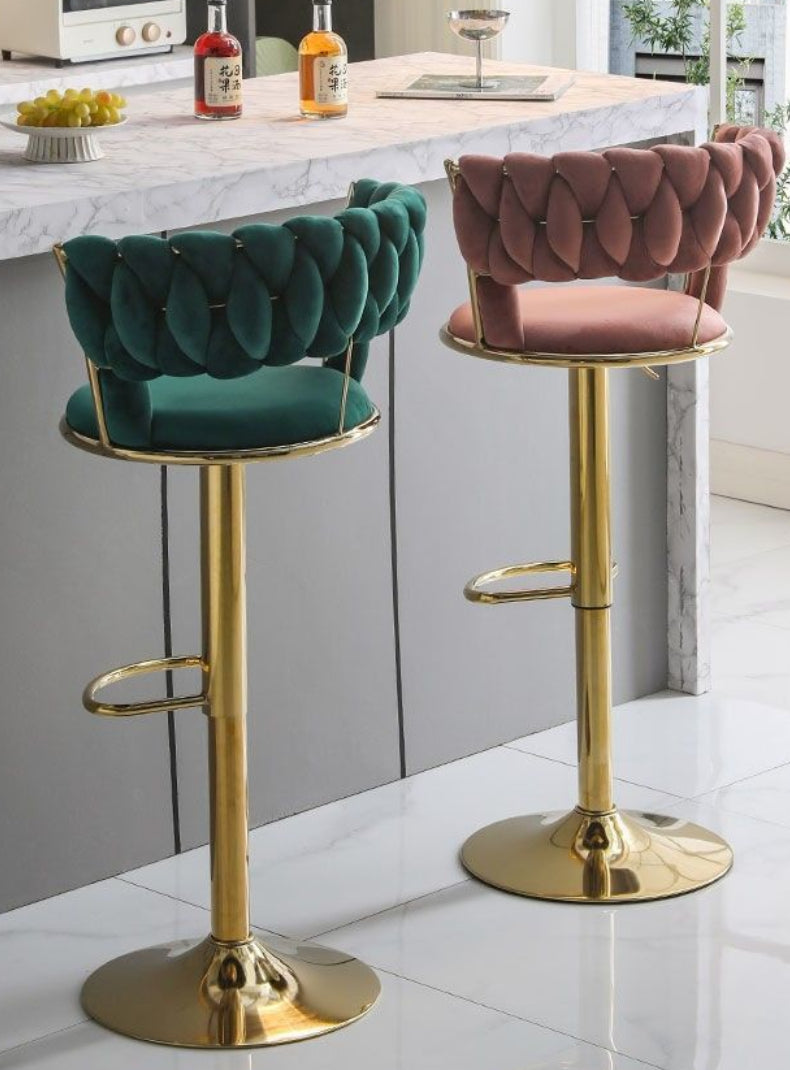 Dluxe Ave. Adjustable Swivel Bar Stool with Backrest