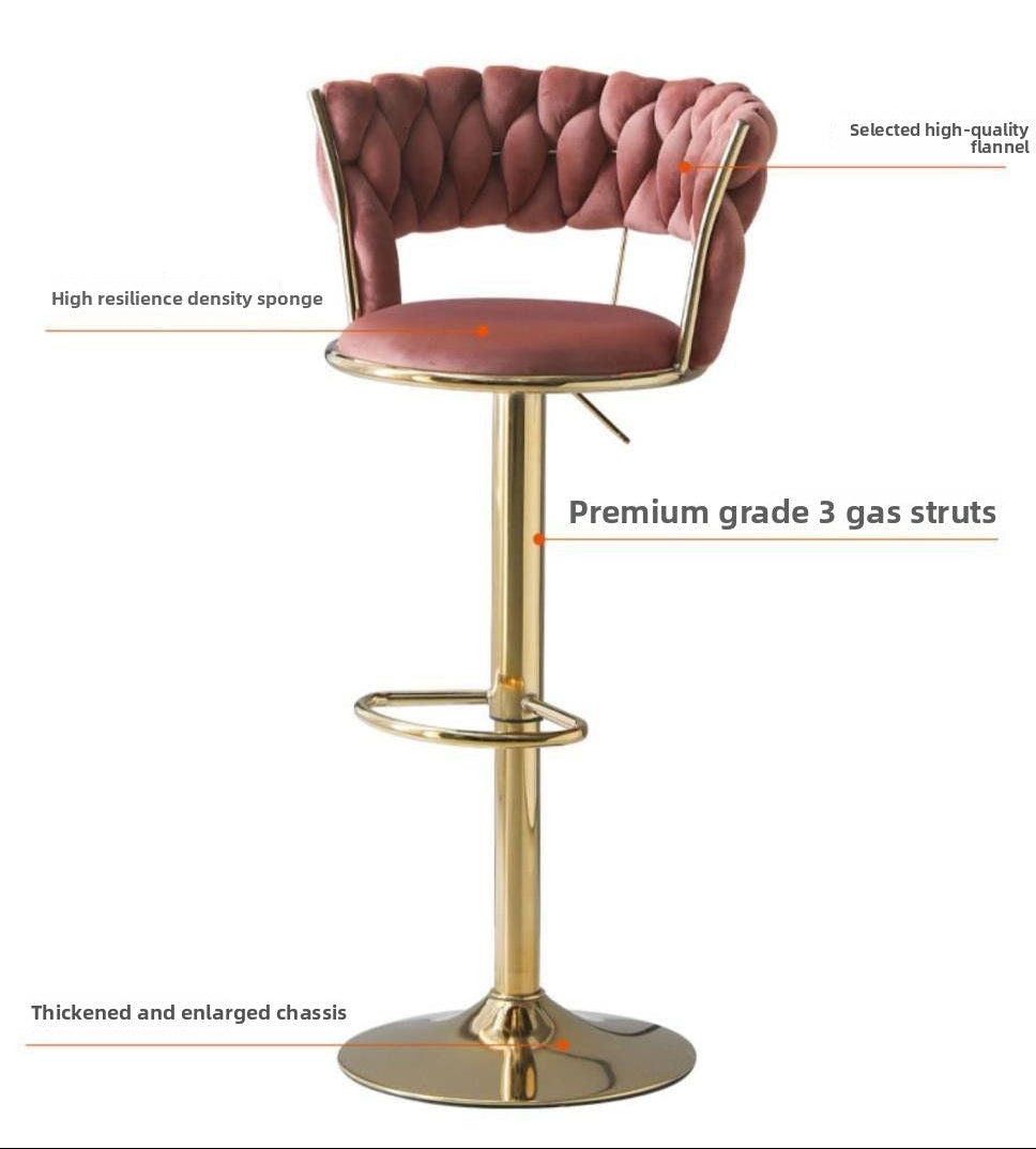 Dluxe Ave. Adjustable Swivel Bar Stool with Backrest