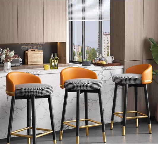 Dluxe Ave. Modern Metal Bar Stool with Backrest