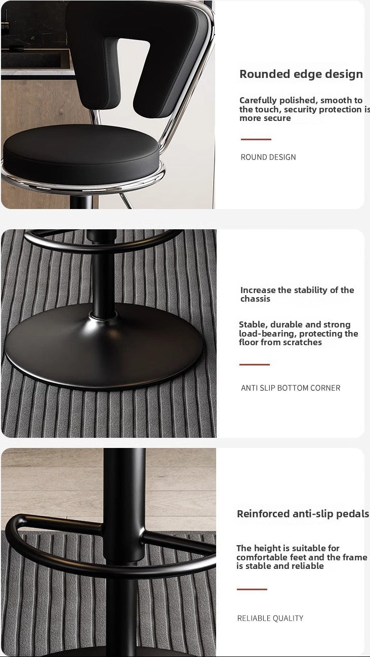 Dluxe Ave. Adjustable Height Bar Stool with Backrest