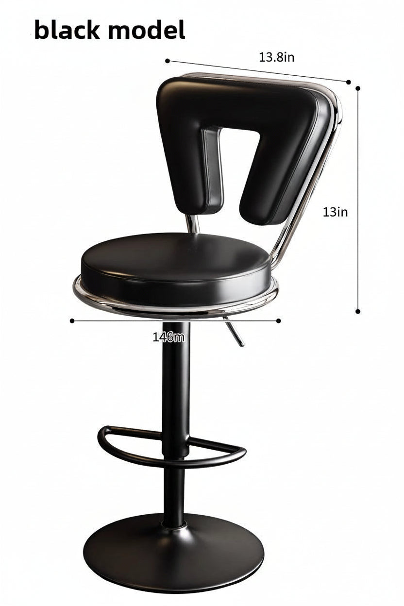 Dluxe Ave. Adjustable Height Bar Stool with Backrest