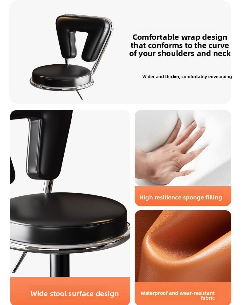 Dluxe Ave. Adjustable Height Bar Stool with Backrest
