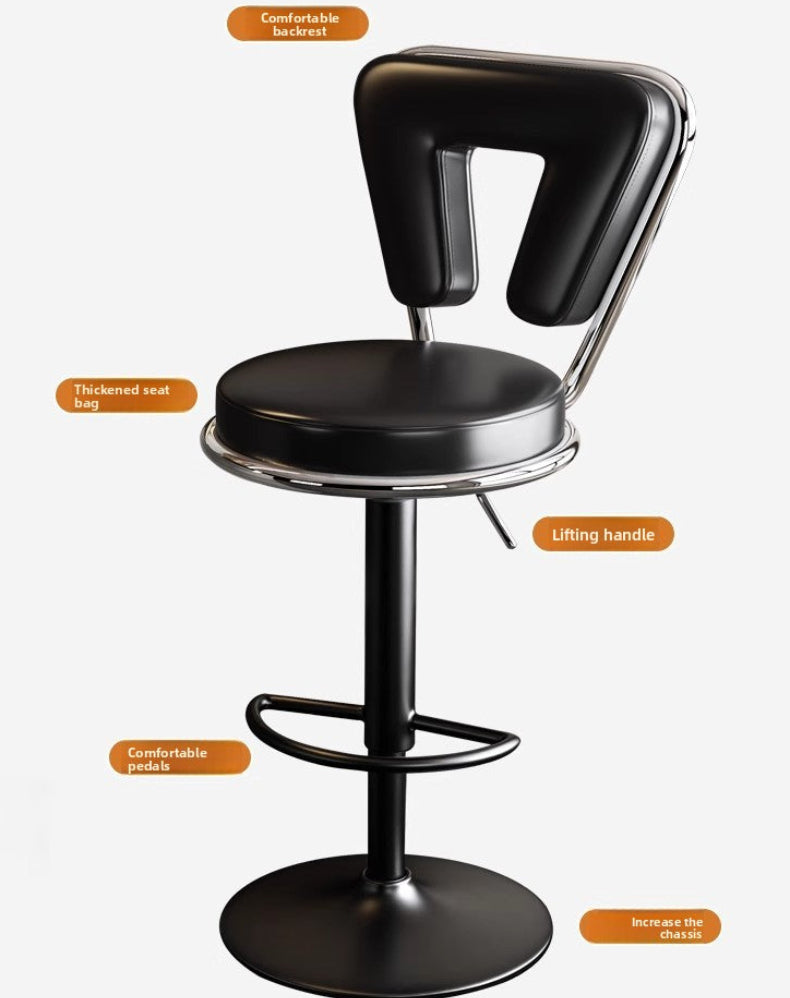 Dluxe Ave. Adjustable Height Bar Stool with Backrest