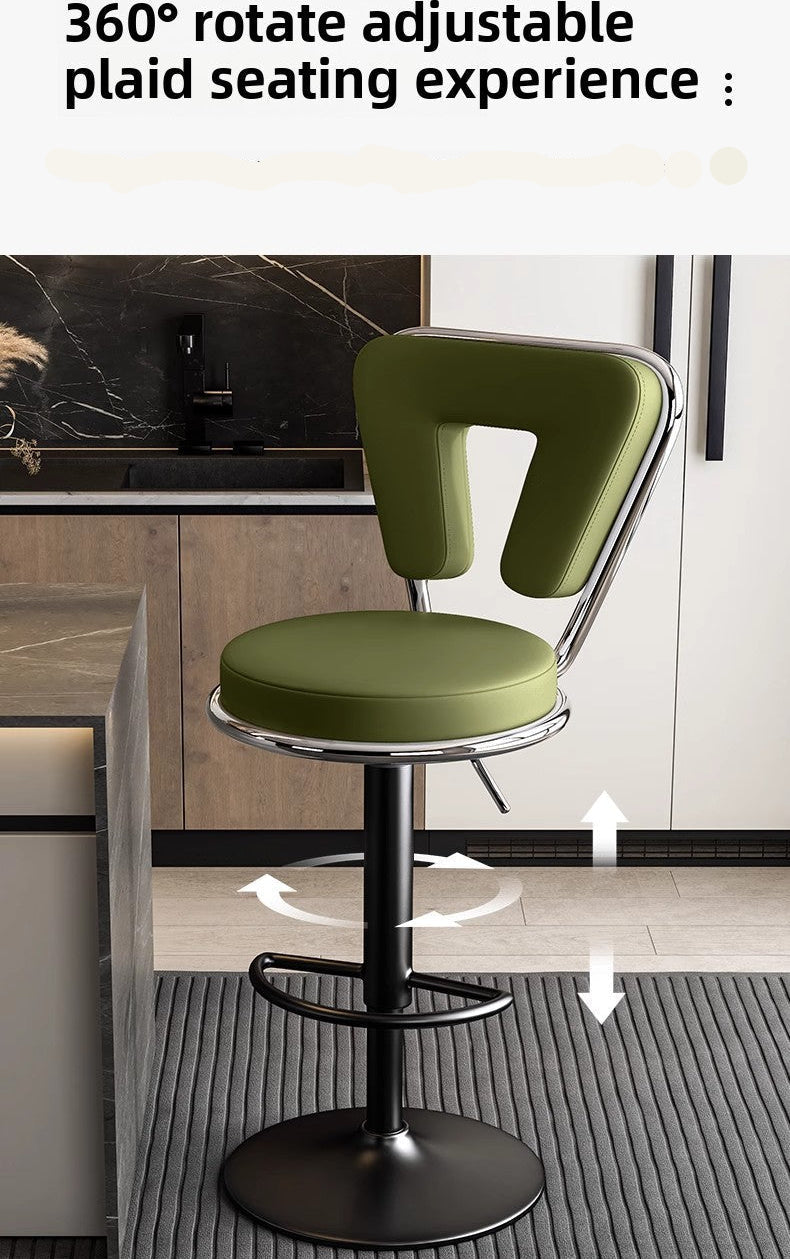 Dluxe Ave. Adjustable Height Bar Stool with Backrest