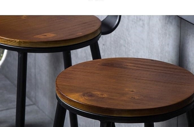 Dluxe Ave. High Stool, Bar Chair, Iron Bar Stool, Modern Solid Wood Stool, Simple Bar Chair