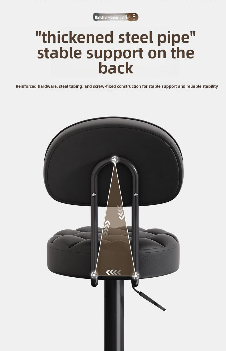 Dluxe Ave. Adjustable Height Swivel Bar Stool with Backrest