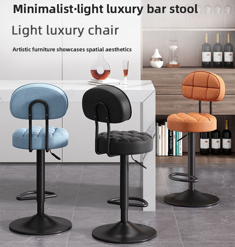 Dluxe Ave. Adjustable Height Swivel Bar Stool with Backrest