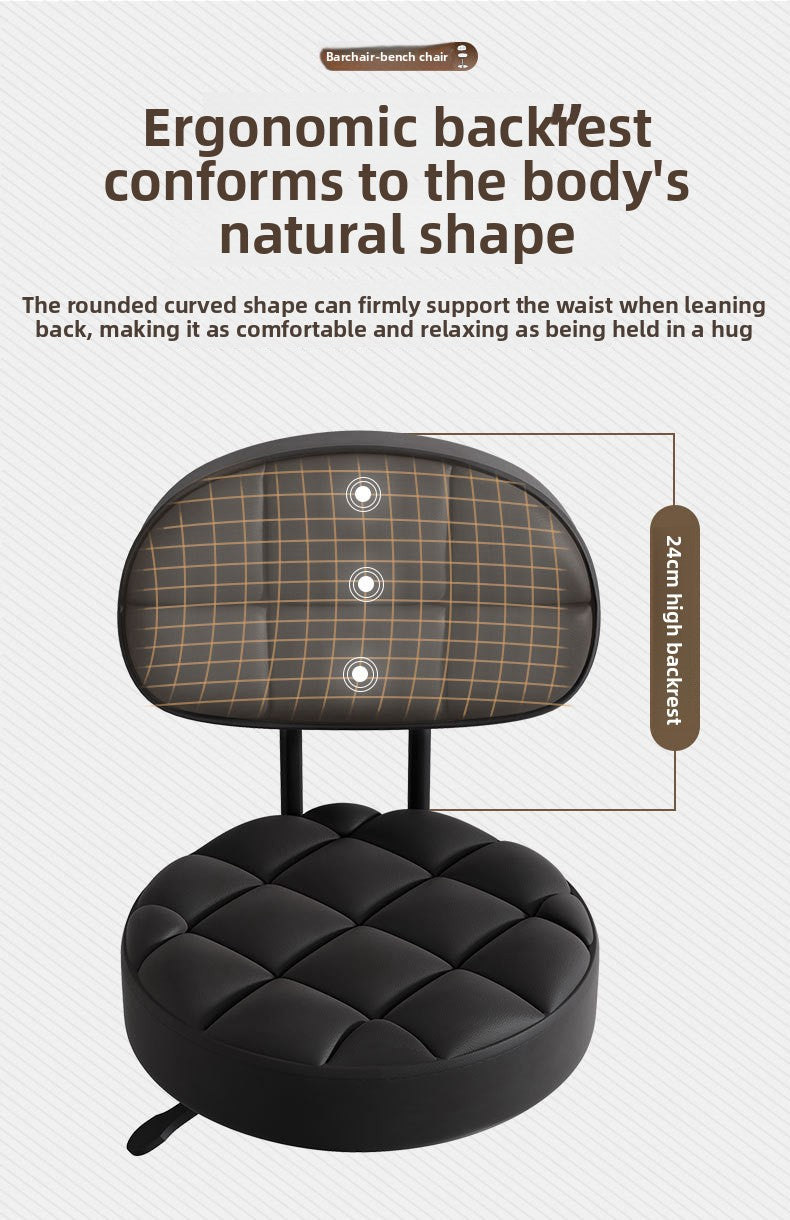 Dluxe Ave. Adjustable Height Swivel Bar Stool with Backrest