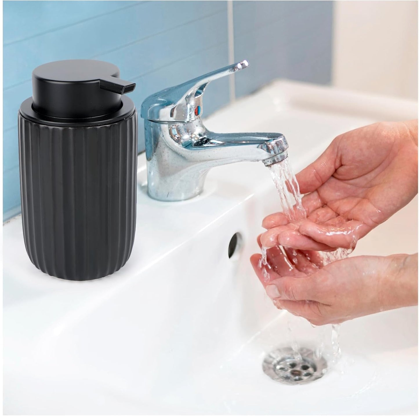 Dluxe Ave. 10.8oz Ceramic Liquid Soap Dispenser 320ml (Black)