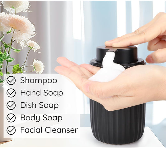 Dluxe Ave. 10.8oz Ceramic Liquid Soap Dispenser 320ml (Black)