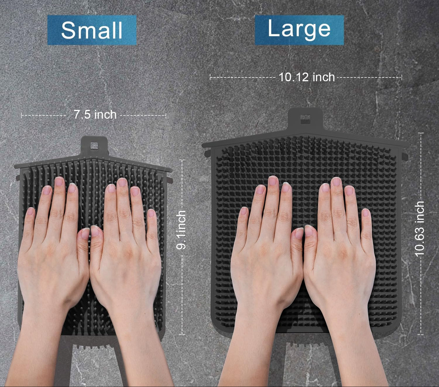 Dluxe Ave. Wall Mounted Hands-Free Shower Back and Foot Scrubber (Black)