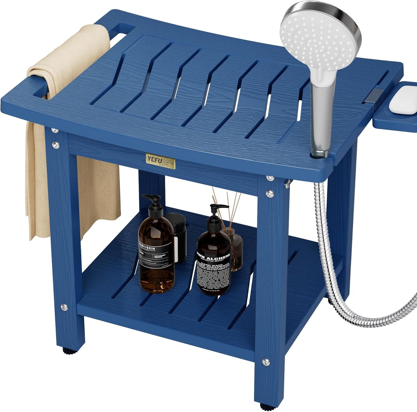 Dluxe Ave.  Shower Bench, Navy