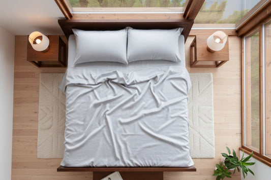 Dluxe Ave. (CALI./ KING) Silvery Silver Infused Bed Sheets Set, Award Winning Self Cooling, Luxurious Silky Soft Comfort