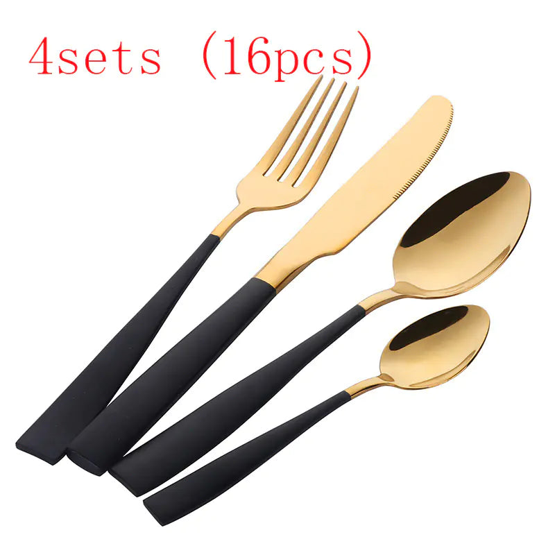 Dluxe Ave. Stainless Steel Cutlery Set - 4-Piece Western Style