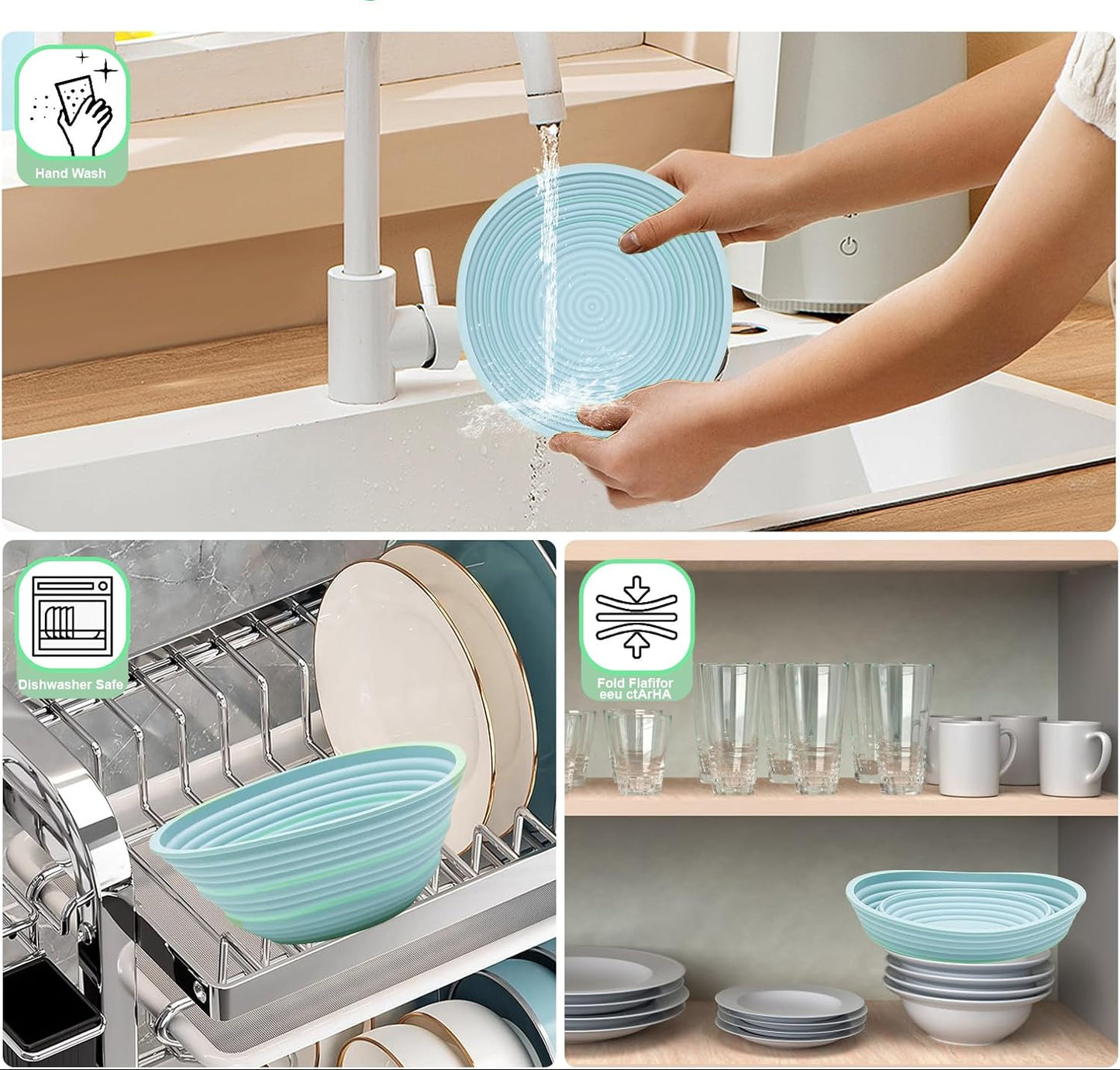 Dluxe Ave. Sourdough Bread Baking Supplies Silicone, Set of 2  (Blue)