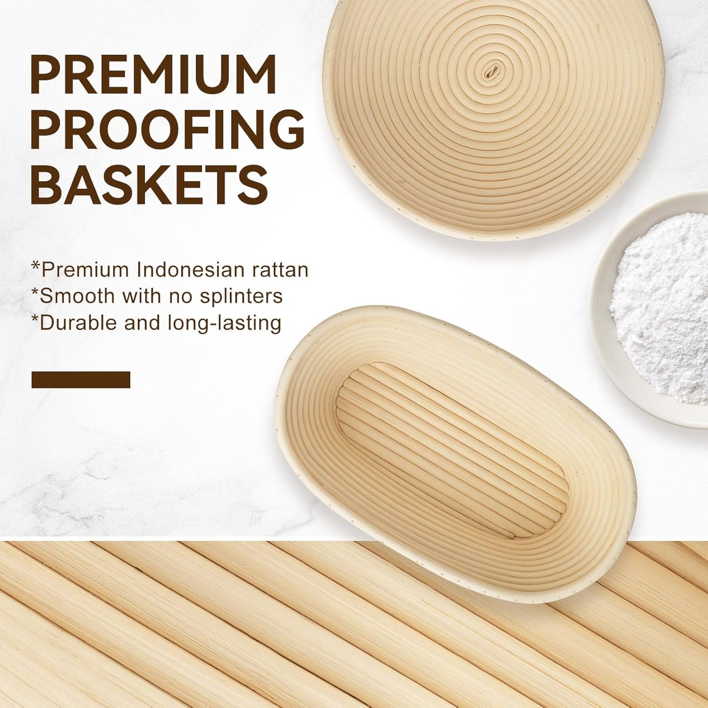 Dluxe Ave. Sourdough Starter Kit 9" Round & 10" Oval & 17" Baguette Sourdough