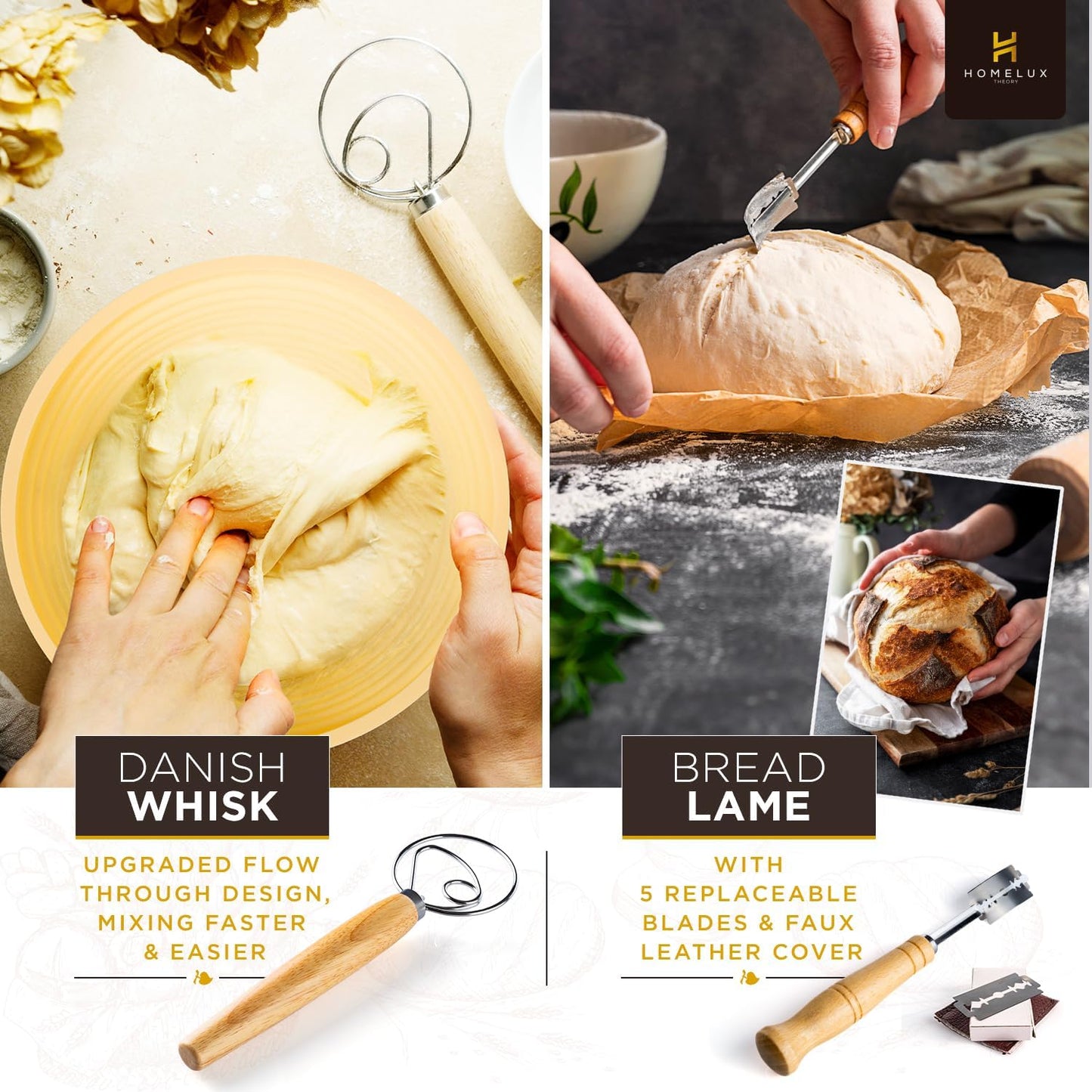 Dluxe Ave. Sourdough Starter Kit  Bread Baking Supplies / 14pcs Bread Making Tools